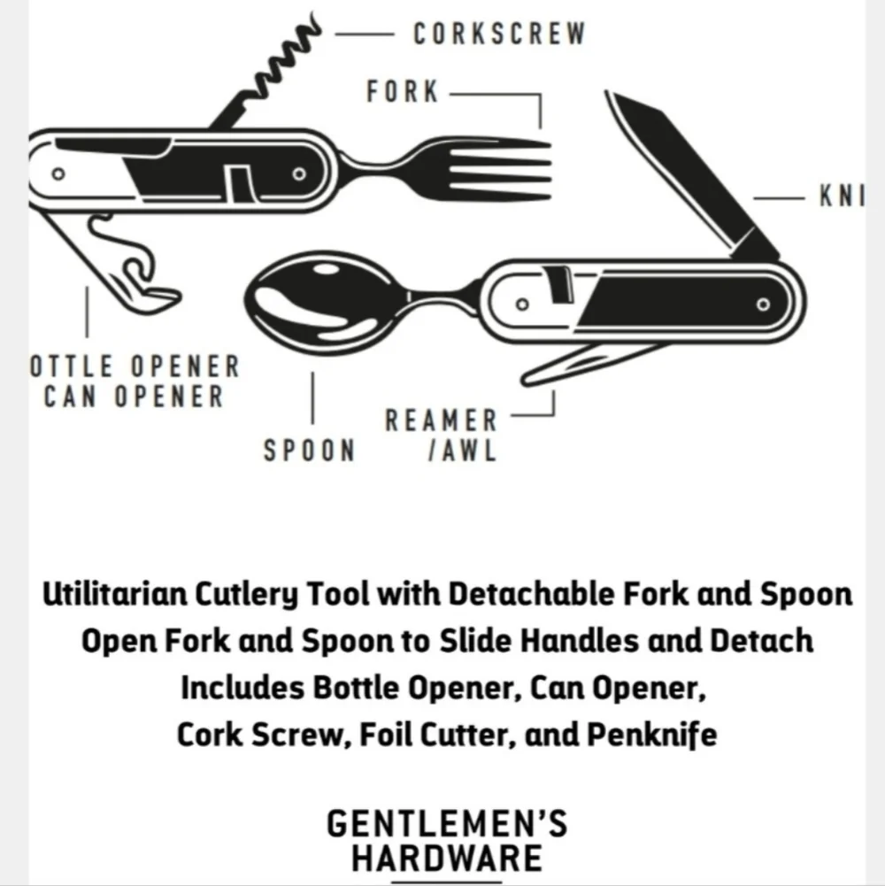 Gentlemen's HardwareGentlemen's Hardware Camping Cutlery Utensil Multi Tool, $27